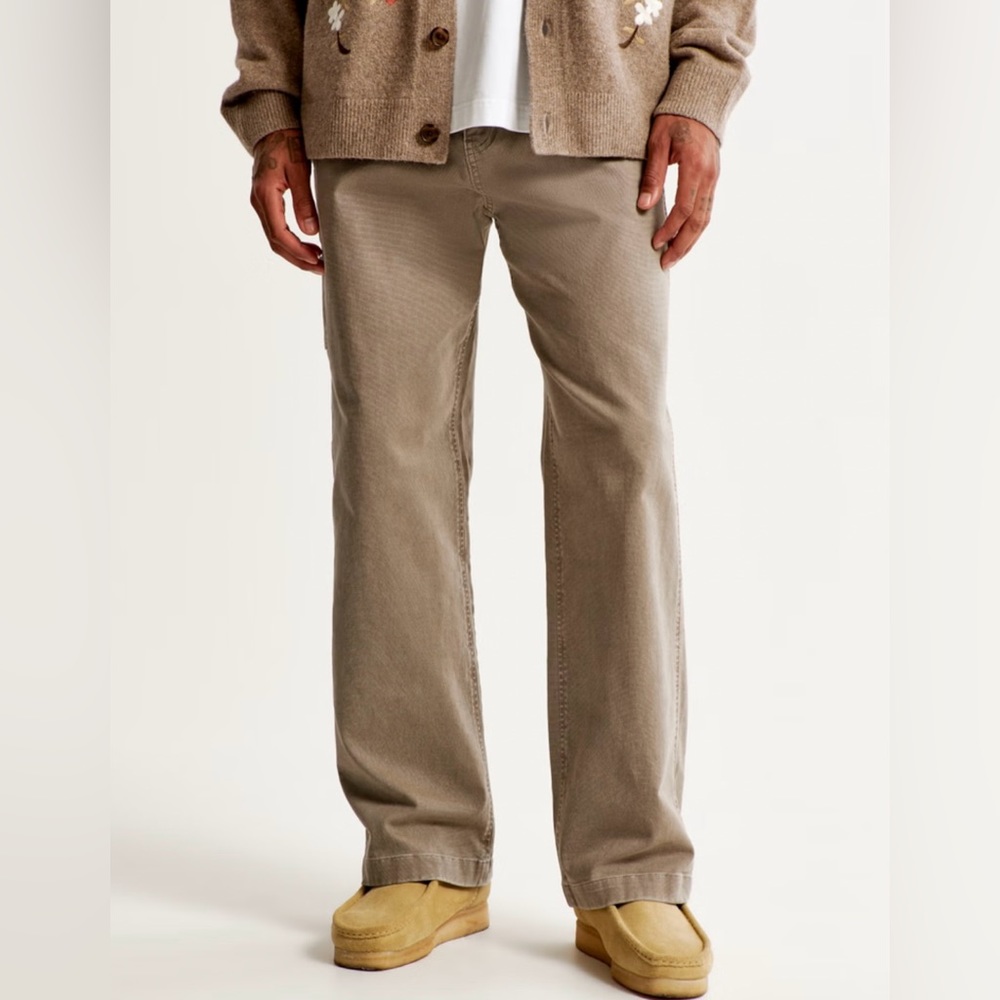 ABERCROMBIE BAGGY WORKWEAR PANT IN TAN